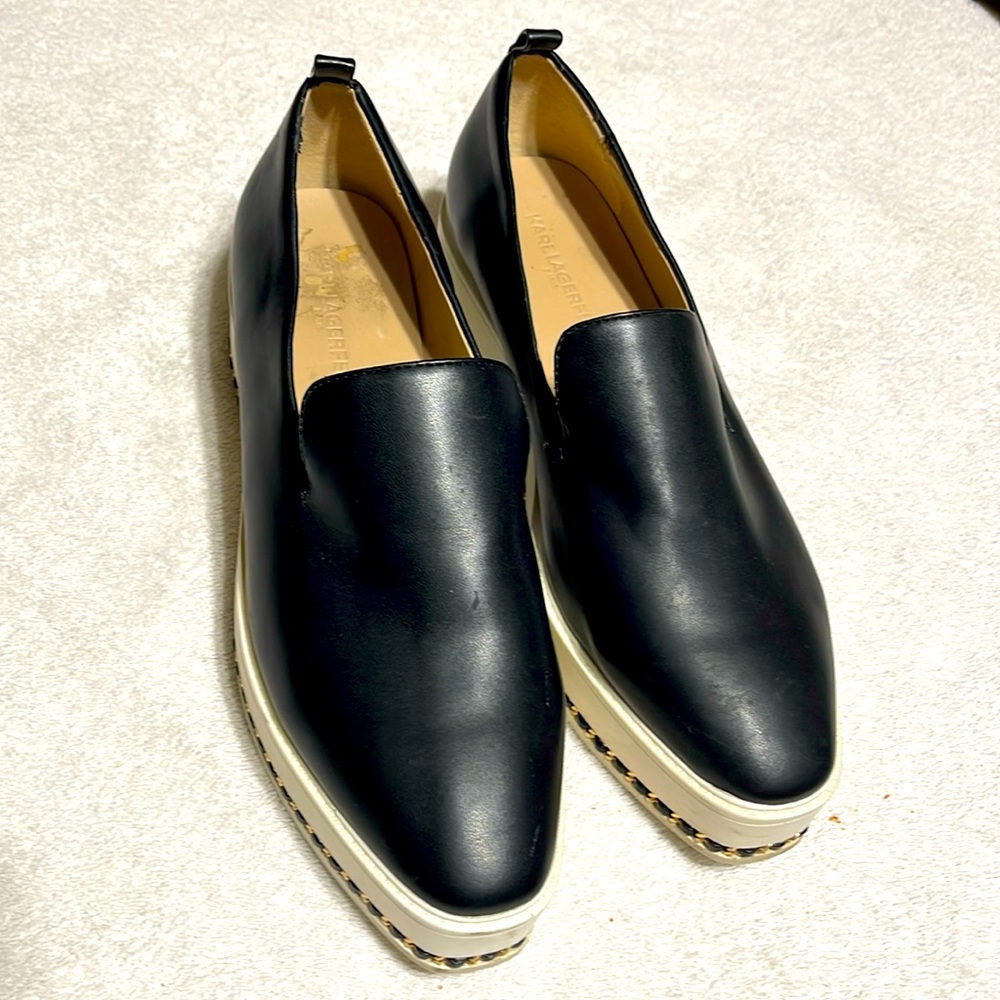 Karl Lagerfeld Paris Brenna Black Platform Sz 8.5